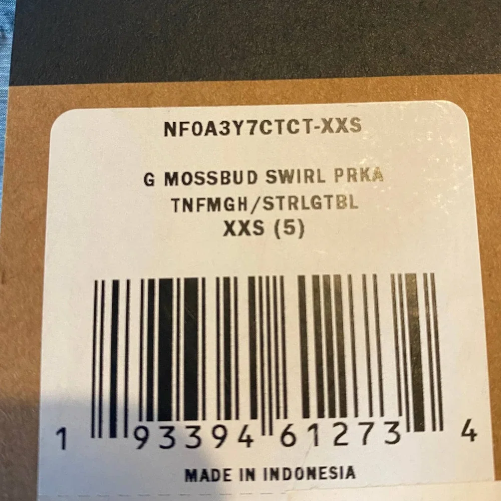 NWT The North Face Girls' Mossbud Swirl Parka in Gray & Starlight Blue (Sz. XXS)